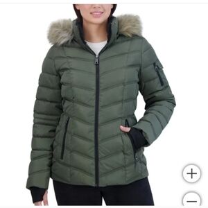 Nautica Ladies' Puffer with Faux Fur Hood, nwt XXL